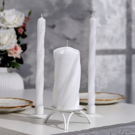 Candle-cylinder Wedding "Fillation", 16x7.5 cm, white, home-1