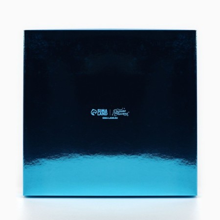 Box for musser cakes "Blue", 17.8 x 17.8 x 6.5 cm, New Year-4