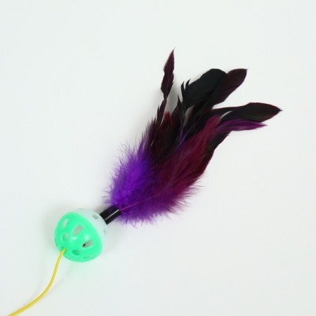 Domestico-board "Canary", 50 cm, green ball/white, purple feathers-1