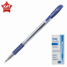 Ручка шариковая Pentel масляная основа Bolly 425, резиновый упор, узел-игла 0.5мм, синий стержень (BKLM7)