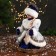 Snow Maiden "In a fur vest with brooches" a long dress, moves, 30 cm, silver-blue