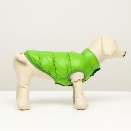 Dog jacket two -sided with print, size 10 (ds 23 cm, OG 34 cm, Osh 24 cm), green-1