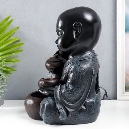 Table fountain "Little Buddha with a teapot" 41x27x26 cm-3