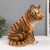 The piggy bank "Tiger red" height is 23.5 cm, width 16 cm, length 23 cm.