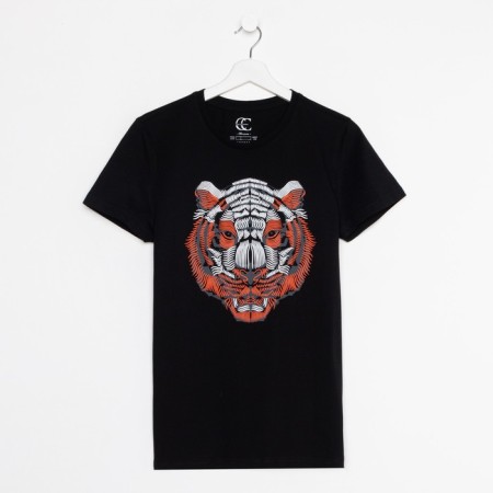 T -shirt male, black color, size m-3