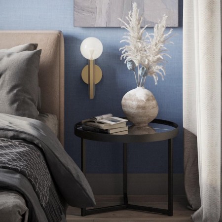 Tree table "Tyler", 555 × 555 × 450 mm, the color of sugar noir / black matte