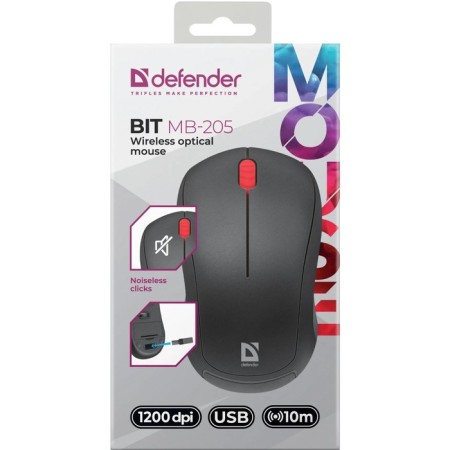 Mouse Defender Bit MB-205, wireless, optical, 1200DPI, black-5
