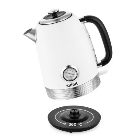 Electric KitFort KT-6603 kettle, 1.7 l, 2200 watts, black and white-5