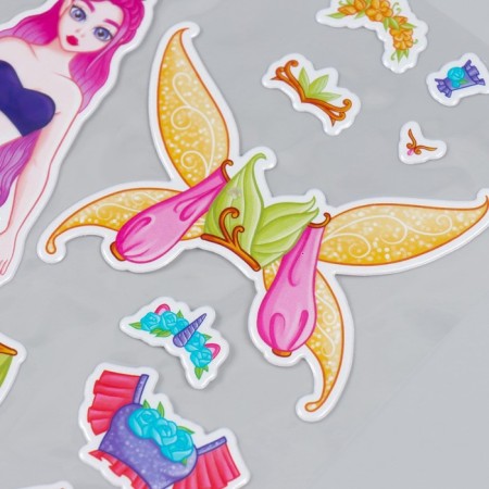 Plastic sticker "Dress the doll. Elf and unicorn" 15x20 cm-1