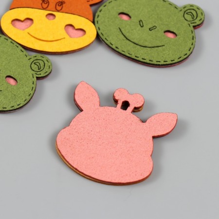 Decor for creativity claims. suede "Muzzles of animals" mix 4.5x3.6 cm-2