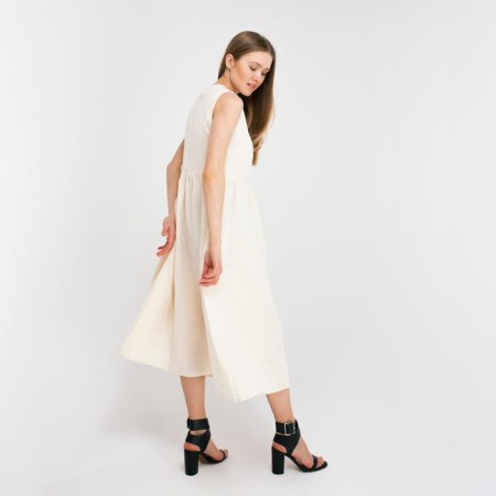 Dress summer female minku: Cotton Collection, Milk color, size 48-3