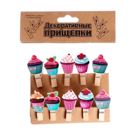 Decorative clothespins with a rope for the suspension "Kakei" set of 10 pcs.-2