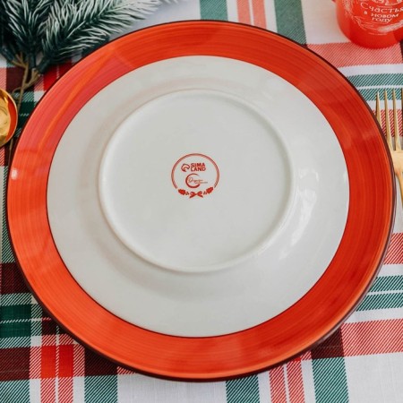 New Year. Ceramic plate "Snowman Zimka", 20 cm-5