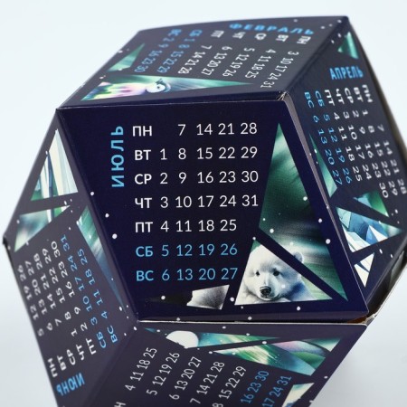 Calendar polygonal assembly rhombus "North", 6 x 5 cm-3