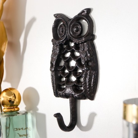 Hook decorative cast iron "point owl" 14x3x8 cm-1