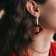 Earrings Assorted "Illusion", bright red color in gold