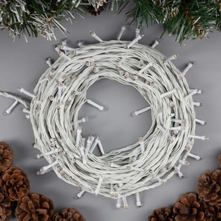 Garland “thread” 20 m, IP20, white thread, 200 LED, glow warm white, 8 modes, 220 V-1