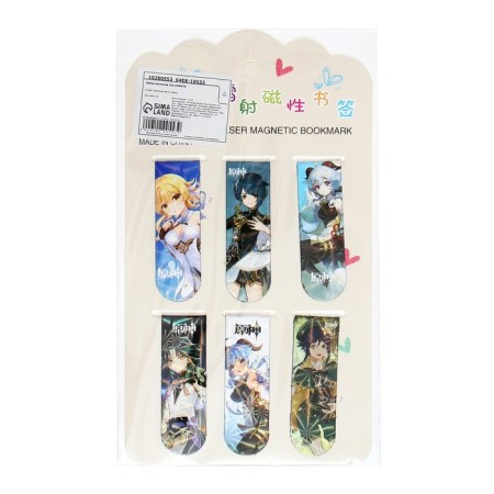 A set of magnetic bookmark for books Calligrata 6 pieces, "Anime", MICC-12