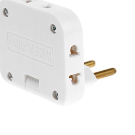 The tee is flat, rotary, 3 sockets, 10a, without a salary, white-3