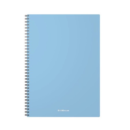 A4 notebook, 80 sheets in a cage on the crest Erichkrause Pastel, plastic cover, OFSET block, whiteness 100%, mix