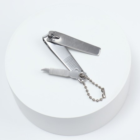 Kusachki-penniper manicure, with a file, 5.7 cm, with a chain, on a blister, silver color-1