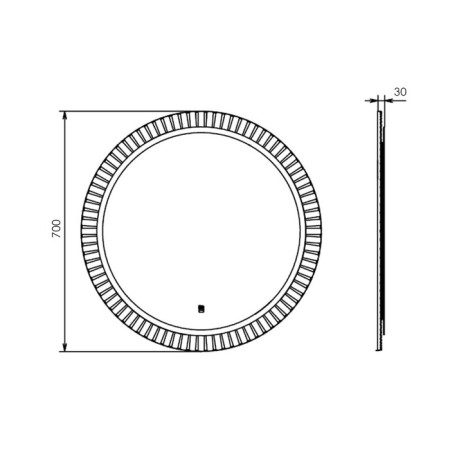 Comforty Madrid-70 mirror LED backlight, sensor, white matte-2