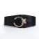 Women's belt, width 10 cm, black color