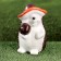 Garden figure "Hedgehog with an apple" 10x11x18cm ////