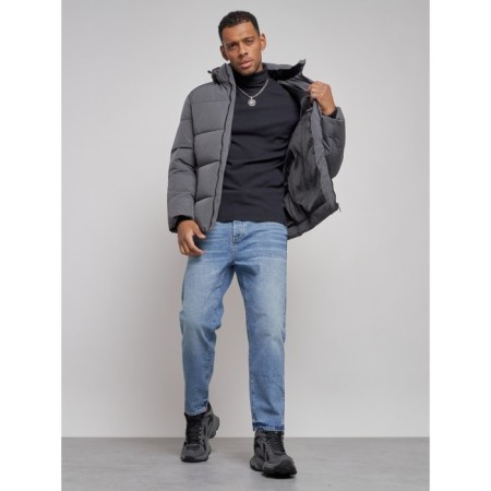 Male Winter jacket, size 58, dark gray color-12