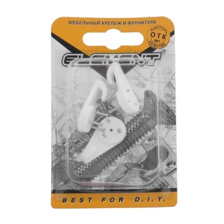The hook for the picture is plastic, medium white, 3 pcs.-4