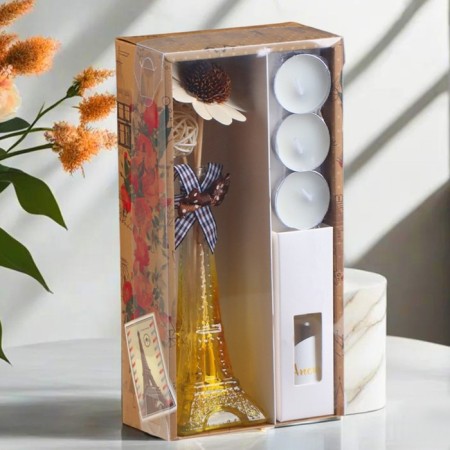 Set of gift "Paris" (diffuser and candles) orange, "wealth of aroma"-2