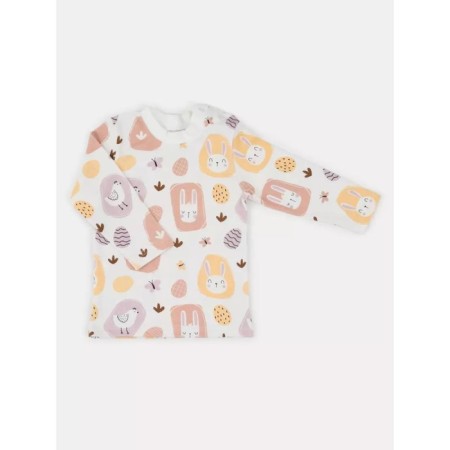 Children's T -shirt with long sleeve of the bunny top -down, height 74 cm-1