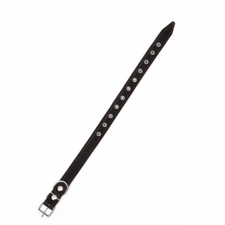 Leather collar on synthetic winterizer, dimensionless, 54 x 2.5 cm, Osh 19-47 cm, black-2