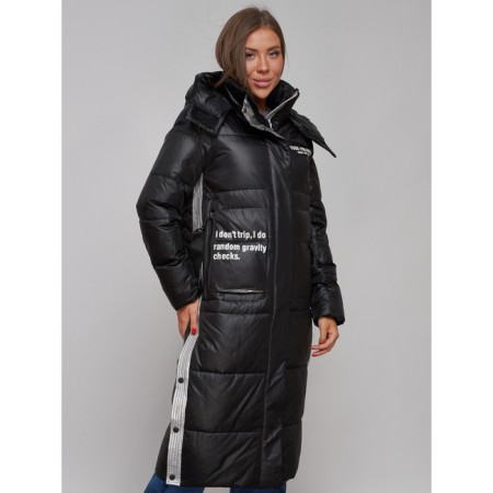 Coat insulated winter female, size 42, black color-9