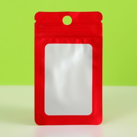 SIP-LOK package with a window, with euroslot, red, 6 x 10 cm-2