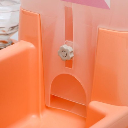 Complex: feed container 38x22x34 cm (1.5 kg), removable bowl and drinker, peach-3