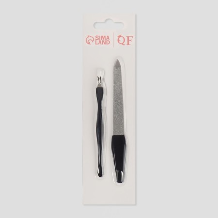 Manicure set, 2 items, on a blister, black/silver color-3