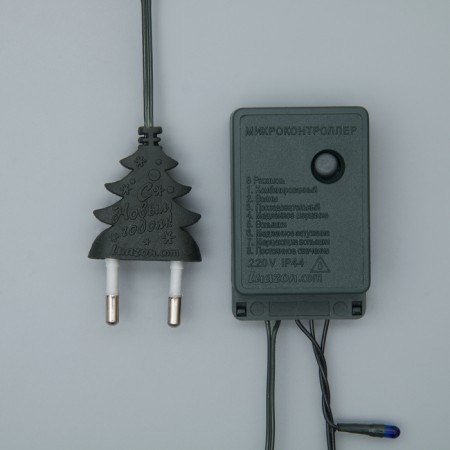 Garland “thread” 3.5 m, IP20, dark thread, 50 lamps, glow of multi, 8 modes, 220 V-3