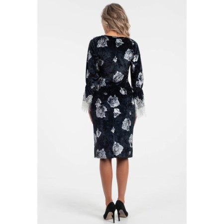 Female dress, size 44, black color, white-1