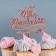 Topper wooden "Happy birthday" pink 13x9 cm