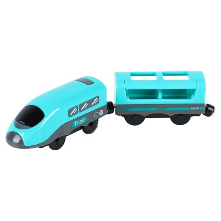 Train toy "My City", 2 items, on batteries, turquoise-2