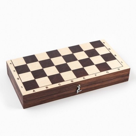 Handwheel chess, 29 x 29 x 4.3 cm, dark board, Figures Lac-4