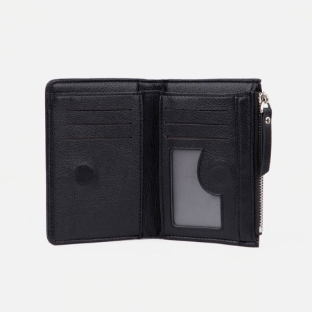 Women's wallet on a magnet, black color-3