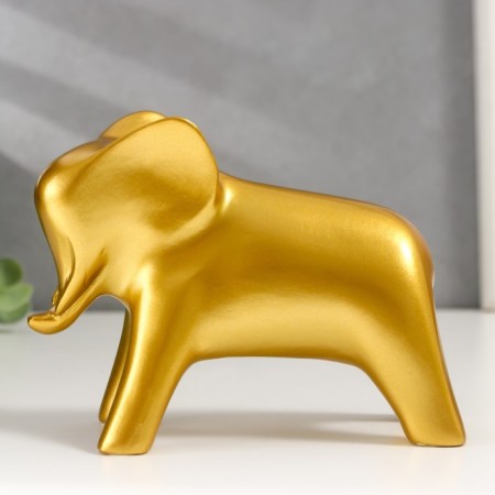 Souvenir Polystone "Golden Elephant" 10.5x6x13.5 cm