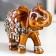 Souvenir Polystone "Bronze Elephant in Silver Popone with Mirrors" 9.5x5x7 cm