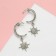 Earrings with rhinestones "crescent and star" dazzling, white color in silver