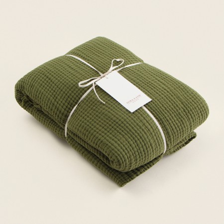 Plaid SL Home 4x layin. Muslin 150*200 cm, central green 100% cotton-4