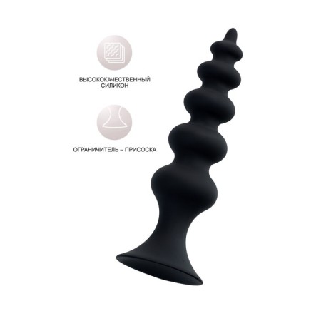 Anal traffic jam Popo playfa indi, silicone, black, 11.5 cm, d 2.9 cm-3