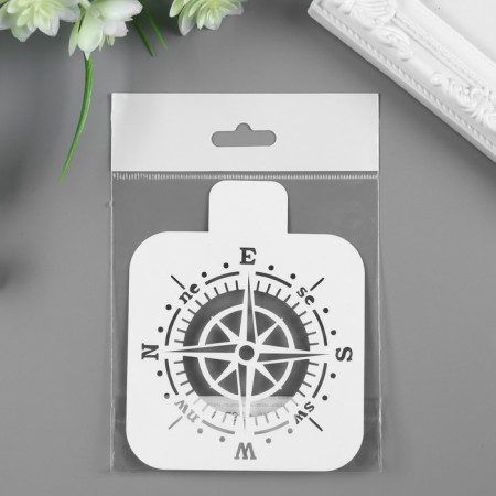 Plastic stencil "Compass" 9x9 cm-2