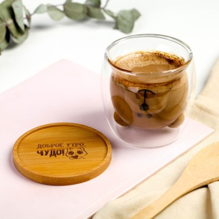 A glass with a stand “Good morning, miracle”, 300 ml